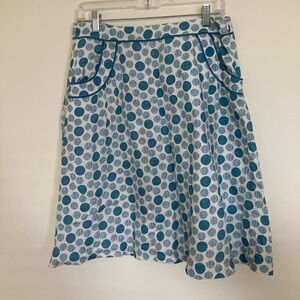 Boden Blue and White Polka Dot Skirt